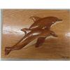 Image 2 : Wood Carving of Dolphin Picture Signed 15 1/2'' x 11'' , Original Pencil Sketch 
