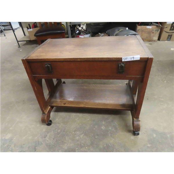 Oak Stand with Drawer 23'' x 24 1/2'' x 16 1/2'' 