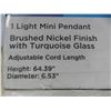 Image 2 : New Brushed Nickel Mini Pendant Light Fixture