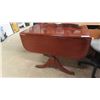 Image 1 : Drop Leaf Duncan Phyfe Table Extended Size 38'' x 50'' x 30'' - One Leg 