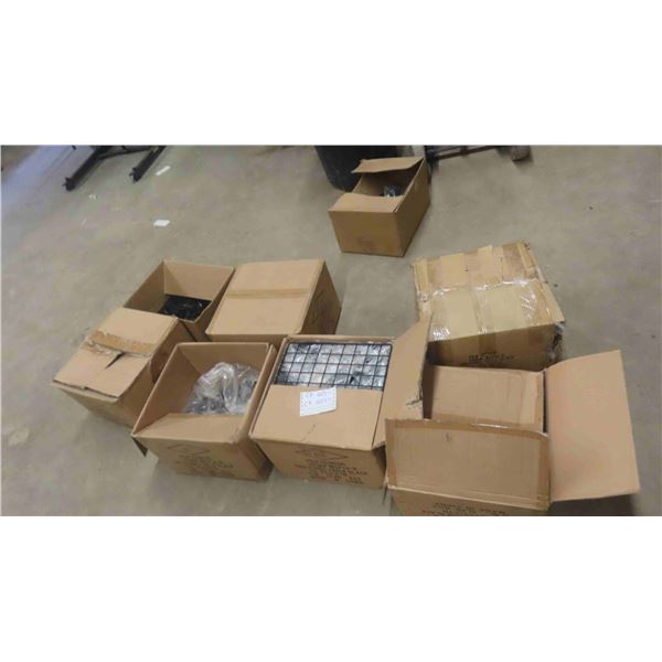 8 Boxes of Shelving , Grid Panel 14'' x 14'' & More 
