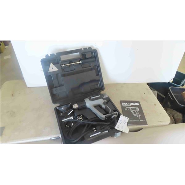 Maximum Pro Grade Heat Gun with LCD , Acccessories & Case