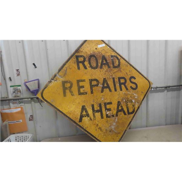 Road Repair Ahead Metal Sign 36''