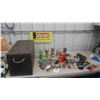Image 1 : Wood Box with Hinged Lid , Chain , Screwdriver , WD40 , Nails, Plus
