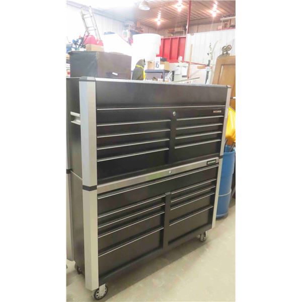 Maximum Top and Bottom Tool Cabinet with 8 Drawers on Each Cabinet (Total 16 Drawers)  and Key 57'' 