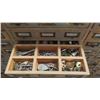 Image 13 : 2 Piece Wood Cabinet : Bottom Portion Has 8 Drawers and Measures 38'' x 57'' x 22'' , 