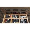 Image 14 : 2 Piece Wood Cabinet : Bottom Portion Has 8 Drawers and Measures 38'' x 57'' x 22'' , 