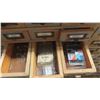 Image 15 : 2 Piece Wood Cabinet : Bottom Portion Has 8 Drawers and Measures 38'' x 57'' x 22'' , 