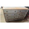 Image 1 : 2 Piece Wood Cabinet : Bottom Portion Has 8 Drawers and Measures 38'' x 57'' x 22'' , 