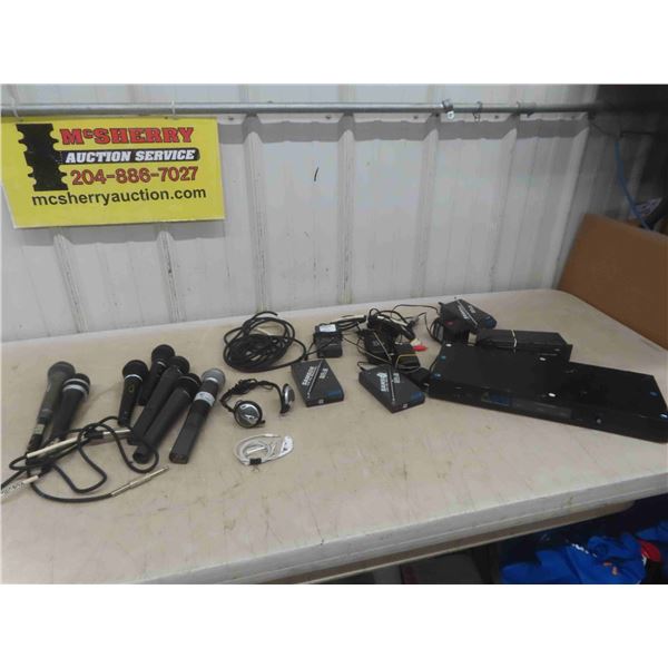 Microphones, Headset, Earphones, VHF FM Receivers Corded and Wireless, Apex
