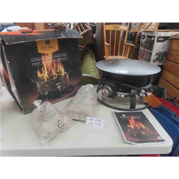 New Outland Propane Fire Bowl with Lava Rock and Manual 