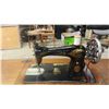 Image 2 : Singer Treadle Sewing Machine with Notions in Drawer