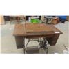 Image 6 : Singer Treadle Sewing Machine with Notions in Drawer
