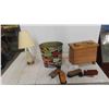 Image 1 : Vintage Shoe Polish Kit , Old Garbage Can with University Logo , Lamp