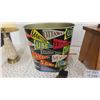 Image 5 : Vintage Shoe Polish Kit , Old Garbage Can with University Logo , Lamp