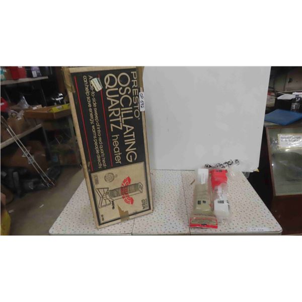 New Old Stock Presto Oscilating Quartz Heater , 2 Sets of New Old Stock Rollers