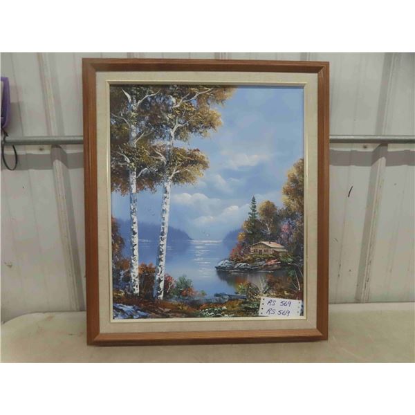 Oak Framed Oil Painting on Canvas 25'' x 29''