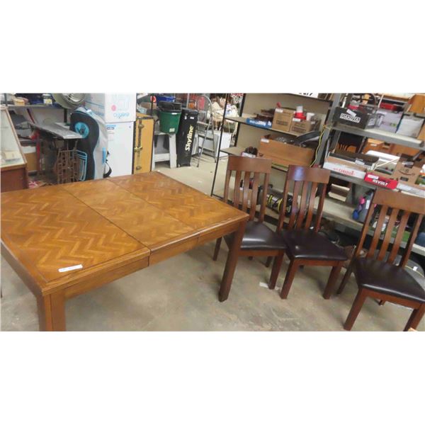 Dining Room Table 30'' x 54'' x 30'' , 14'' Leaf & 6 Chairs 