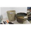 Image 1 : Medalta 3 Gallon Crock , Heavy Brass Planter