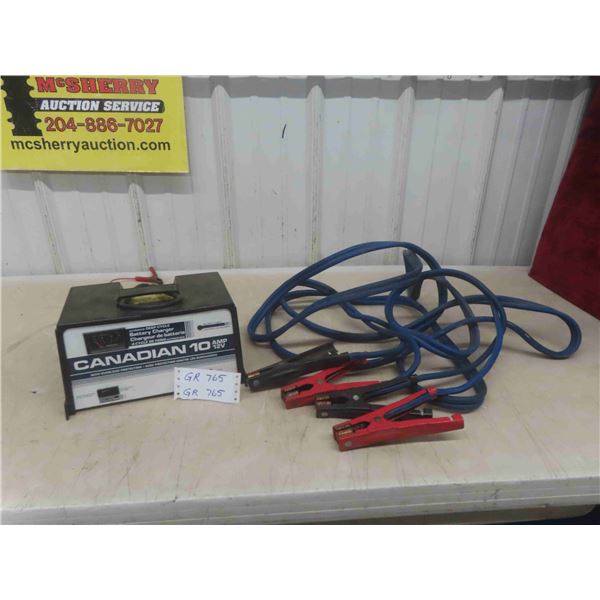 Booster Cables, Canadian 10 Amp 12V Battery Charger