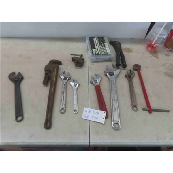 Pipe Wrenches, Cresent Wrenches, Rivot Gun & More