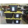 Image 1 : 5 Totes w/ Lids, 102 Litre