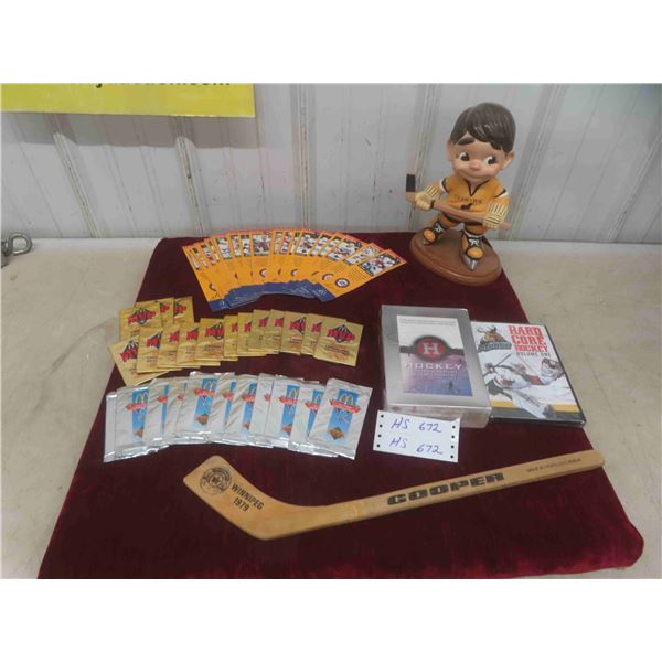 1970's  Selkirk Hockey Pottery Boy 12" Tall + 15 Sealed