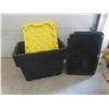 Image 1 : 6 Totes w/ Lids102 Litres (1 Tub Damaged Pictured)