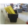 Image 6 : 6 Totes w/ Lids102 Litres (1 Tub Damaged Pictured)