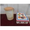 Image 2 : Tins, Vintage Old Country Orange Tin Trap, Level, Glass Bake Bowl 