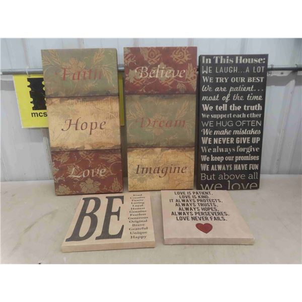5 Wall Slogan Pictures Largest 11 1/2 " x 23 1/2"       