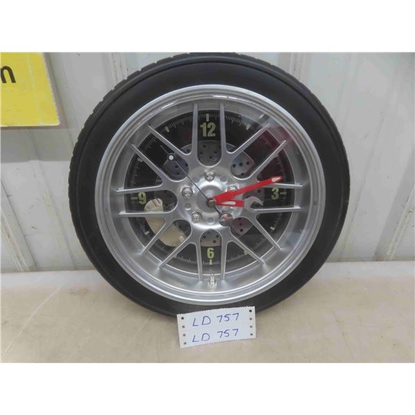 Tire Clock 13 3/4 Diameter
