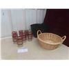 Image 1 : McDonald/Coca Cola Glasses 7, Wicker Basket, Plastic Cauldron