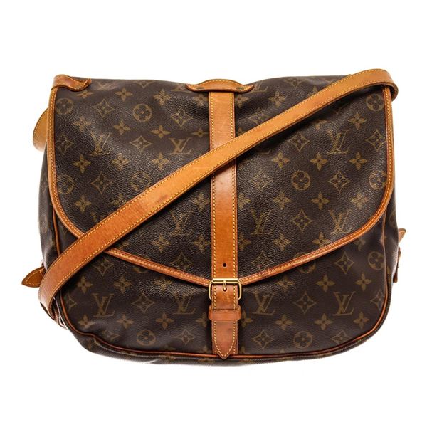 Louis Vuitton Brown Monogram Leather Saumur 35 Shoulder Bag