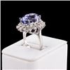Image 2 : 12.47 ctw Tanzanite and 0.59 ctw Diamond 14K White Gold Ring