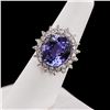 Image 3 : 12.47 ctw Tanzanite and 0.59 ctw Diamond 14K White Gold Ring
