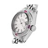 Image 3 : Rolex Ladies Stainless Steel Silver Index Dial 18K White Gold Diamond And Ruby B