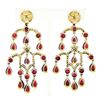 Image 2 : 18k Two Tone Gold 17.48 ctw GIA Pear Ruby & Diamond Large Drop Chandelier Earrin