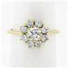 Image 1 : 18k Yellow Gold 0.93 ctw Fine Round Brilliant Diamond Petite Flower Cluster Ring