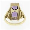 Image 7 : 14K Two Tone Gold 1.80 ctw Amethyst Diamond Filigree Milgrain Etched Cocktail Ri