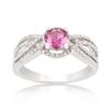 Image 1 : 0.70 ctw UNHEATED Pink Sapphire and 0.44 ctw Diamond 14K White Gold Ring
