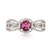 Image 2 : 0.70 ctw UNHEATED Pink Sapphire and 0.44 ctw Diamond 14K White Gold Ring