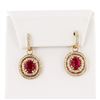 Image 1 : 5.13 ctw Ruby and 0.83 ctw Diamond 14K Yellow Gold Earrings