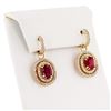 Image 2 : 5.13 ctw Ruby and 0.83 ctw Diamond 14K Yellow Gold Earrings