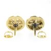 Image 3 : Unique Vintage 14k TT Gold 0.94 ctw Diamond Domed Grooved Button Stud Earrings