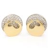 Image 1 : Movado 18K Two Tone Gold 1.80 ctw FINE Round Diamond & Heart Disk Button Earring