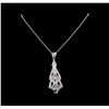 Image 1 : 14KT White Gold 2.48 ctw Diamond Pendant With Chain