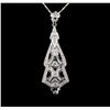 Image 2 : 14KT White Gold 2.48 ctw Diamond Pendant With Chain