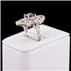 Image 2 : 1.71 ctw Purple Pink Sapphire and 0.10 ctw Diamond 14K White Gold Ring