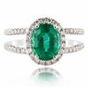 Image 1 : 1.63 ctw Emerald and 0.50 ctw Diamond 18K White Gold Ring